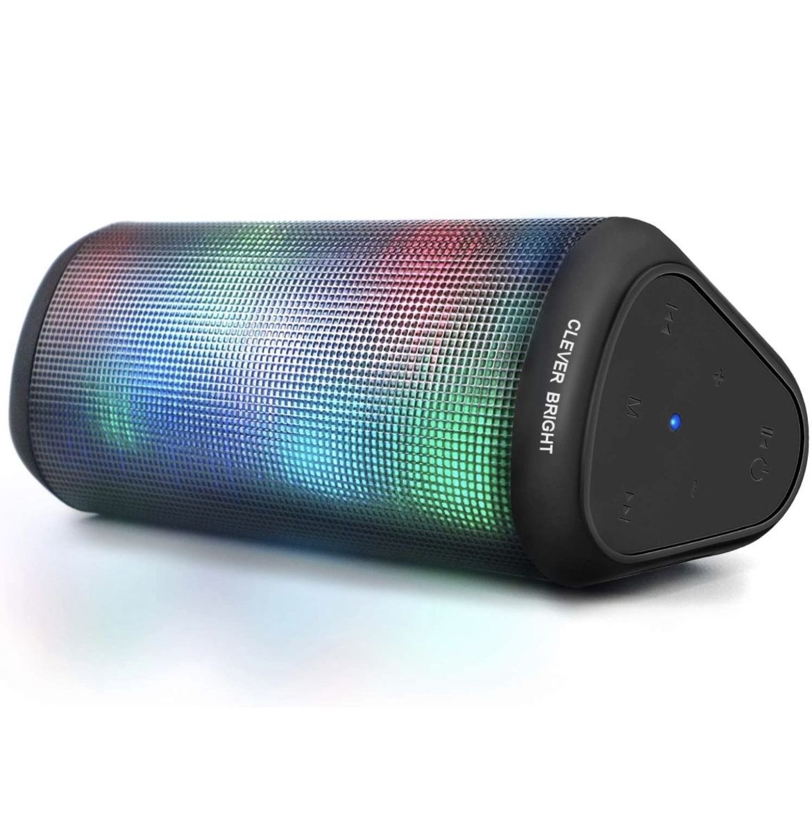 Portable Wireless Bluetooth Speakers 7 LED Lights Patterns Wireless Speaker V5.0 Hi-Fi Bass Powerful Sound Built-in Microphone, HandsFree, Audio-Auxil