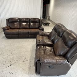 Comfy Nice Leather Sofa Set 