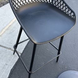 Matching Outdoor Patio Set: 2 Chairs + Table - Black
