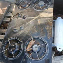 Creda 60cm 4 burner black glass gas hob