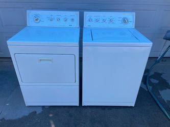 Matching white Kenmore 90 series washer and gas dryer