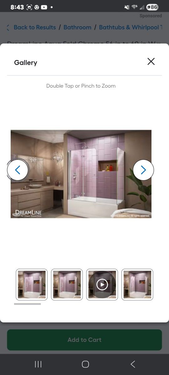 Dreamline Shower Aqua Fold 36Wx74