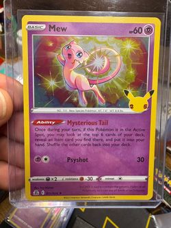 Pokemon Celebrations Mew 011/025 Holo Rare – 25th Anniversary Card Pokemon card for sale