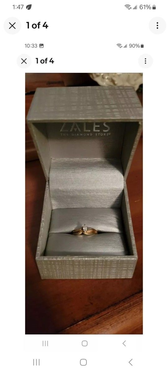 Genuine 14k Gold Marquise Diamond Ring Set