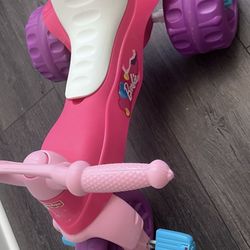 Fisher-Price Barbie Toddler Tricycle Tough Trike Bike with Handlebar Grips and Storage for Preschool Kids