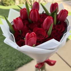 Roses And Tulips Available Today 
