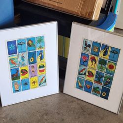 2 Loteria Framed Pictures, $30