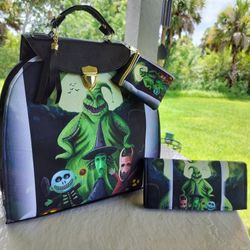 Oggie Boogie And The Kids Purse Bag/Backpack, Wallet And Coins Purse Set 