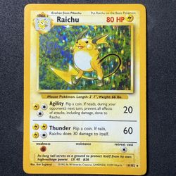Vintage Raichu Pokemon Card 