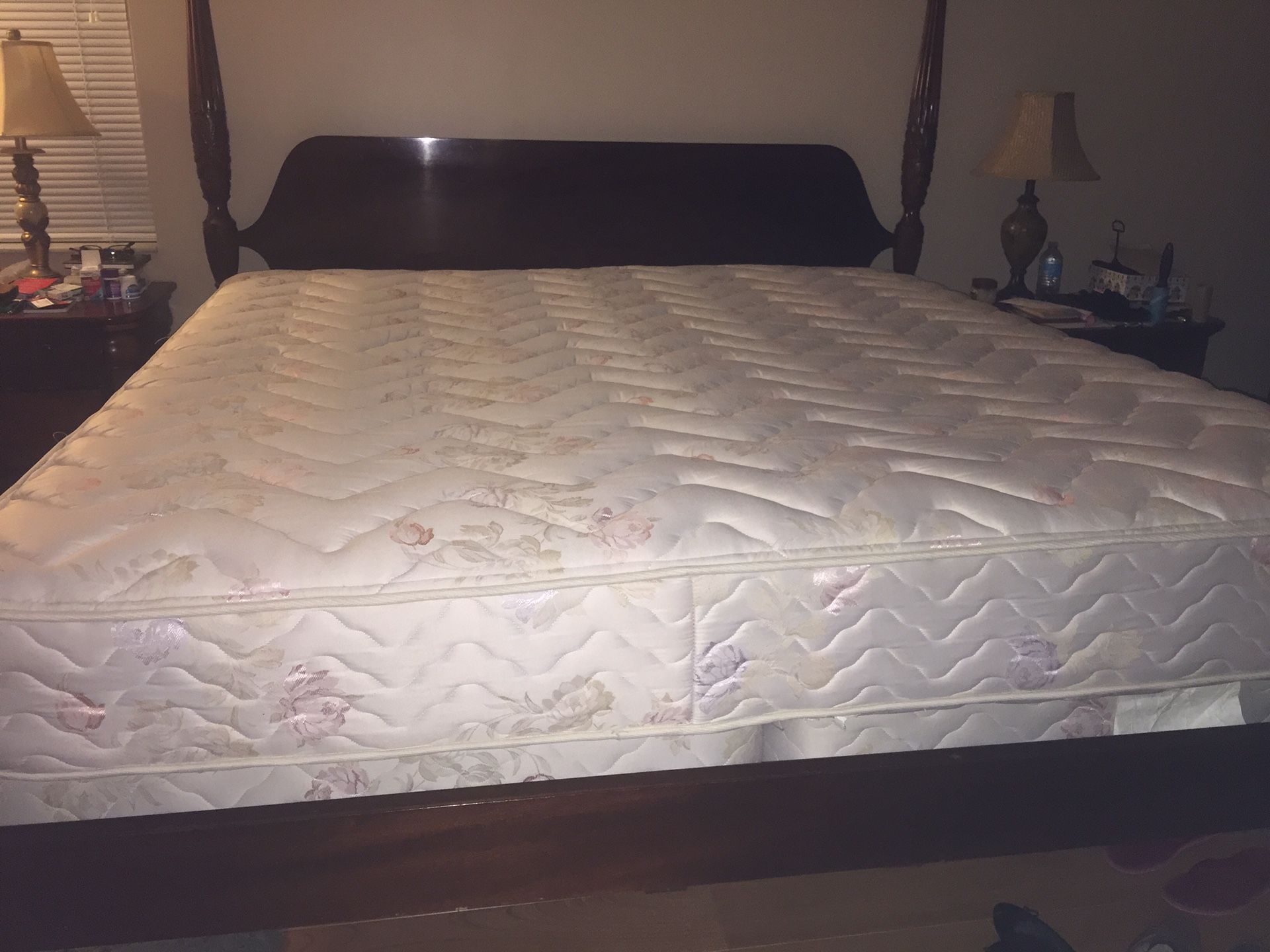 Four Poster King Bed. Does not include mattress.