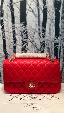 Red  Classic Shoulder Flap Bag