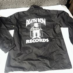 Death Row Records Jacket MensSmall Black Full Snap Long Sleeve