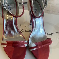 Womens Red Ankle Strap Heels
