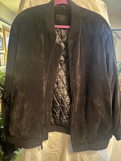 XL Men’s Roundtree & Yorke Black Leather Bomber Jacket