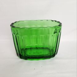 Vintage 1950's MCM Green Glass Vase-Mate Vase Planter | Emerald Green Glass Vase-Mate Ruffled Edge. 