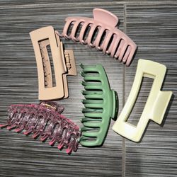 5 Large Hair Claw Clips