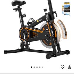 NEW**OWLSKY Exercise Bike with APP, Indoor Cycling Bike, 300 lbs Capacity Quiet Stationary Bike