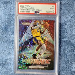 Lebron James 2022 Prizmatic Fast Break #9 Psa 9 Los Angeles Lakers
