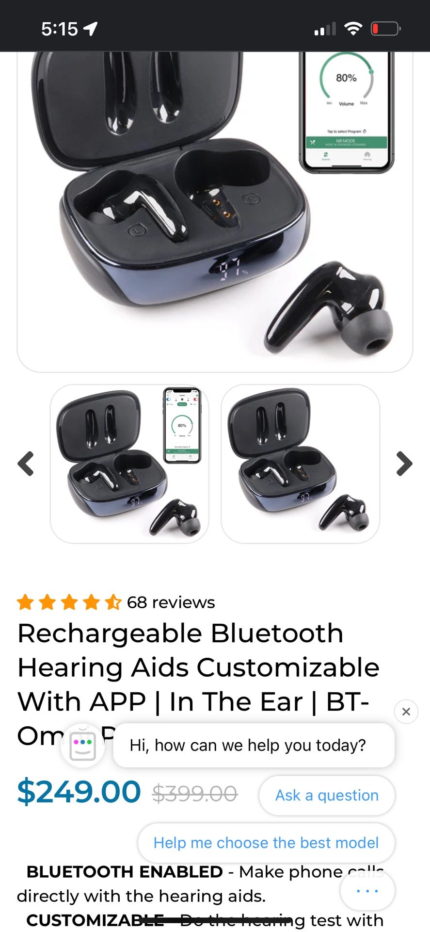 Hearing amplifier, brand-new online price was almost 400