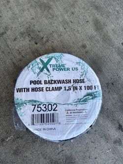 XtremepowerUS Pool Backflow Hose, Heavy Duty 1.5" x 100' Pool Drain Hose, Sump Pump Discharge, Filter Pump Water Drain, Buried Drain, Flat, Burst Resi
