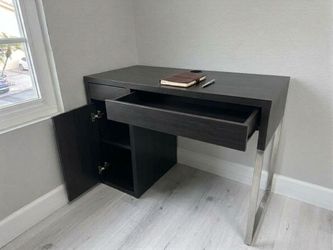 Dark/Black Wood Desk with Storage