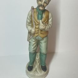 Vintage Bisque Old Man Hunting Figurine 
