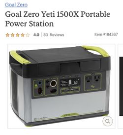 Goal Zero Yeti 1500X Lithium Battery Power System 