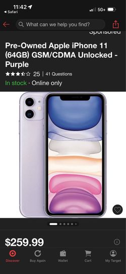 iPhone 11 Purple 64gb unlocked