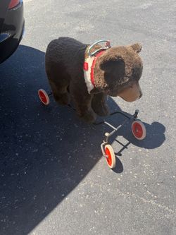 Vintage Bear Ride-On Toy with Wheels