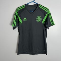 Mexico National Team Training Jersey Mens Medium Gray Adidas 2014 World Cup Futbol