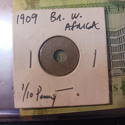 Year 1909 West AFRICAN 1/10 Penny