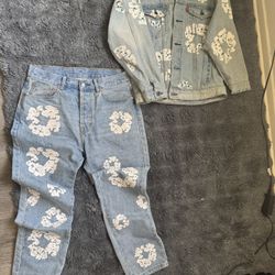 Denim Tears Jean Jacket With Gems And Jeans 