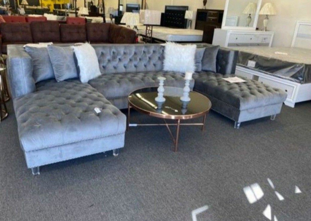 Prada Velvet Sectional Sofa