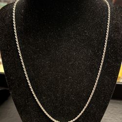 14k white gold rope chain