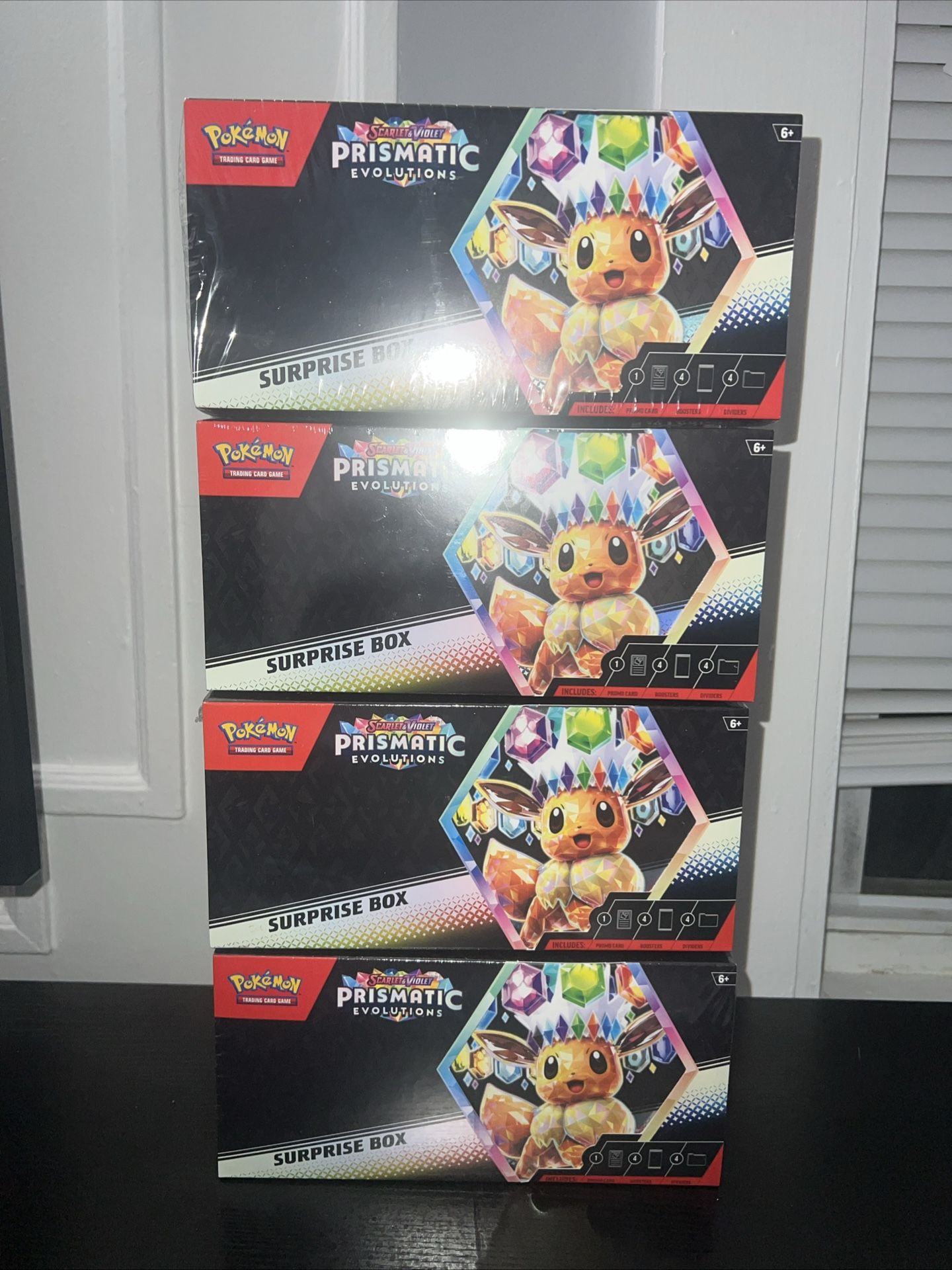 Pokemon Prismatic evolutions Surprise Box Qty 4