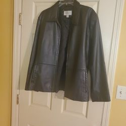 Women Leather Jacket Black Worthington