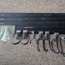 A Rubbermaid FastTrack Garage Organization System,