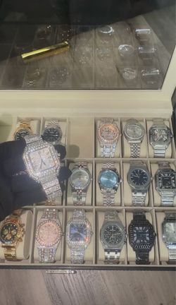 Luxury Designer Automatic Stainless Steel, Moissanite style, bust down, iced outWatches