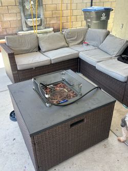 Patio Set with Fireplace