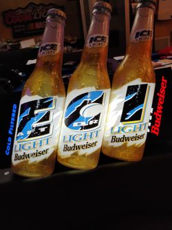 Bar Lighted Budweiser Sign