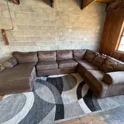Brown Wrap Around Sectional Couch “WE DELIVER”