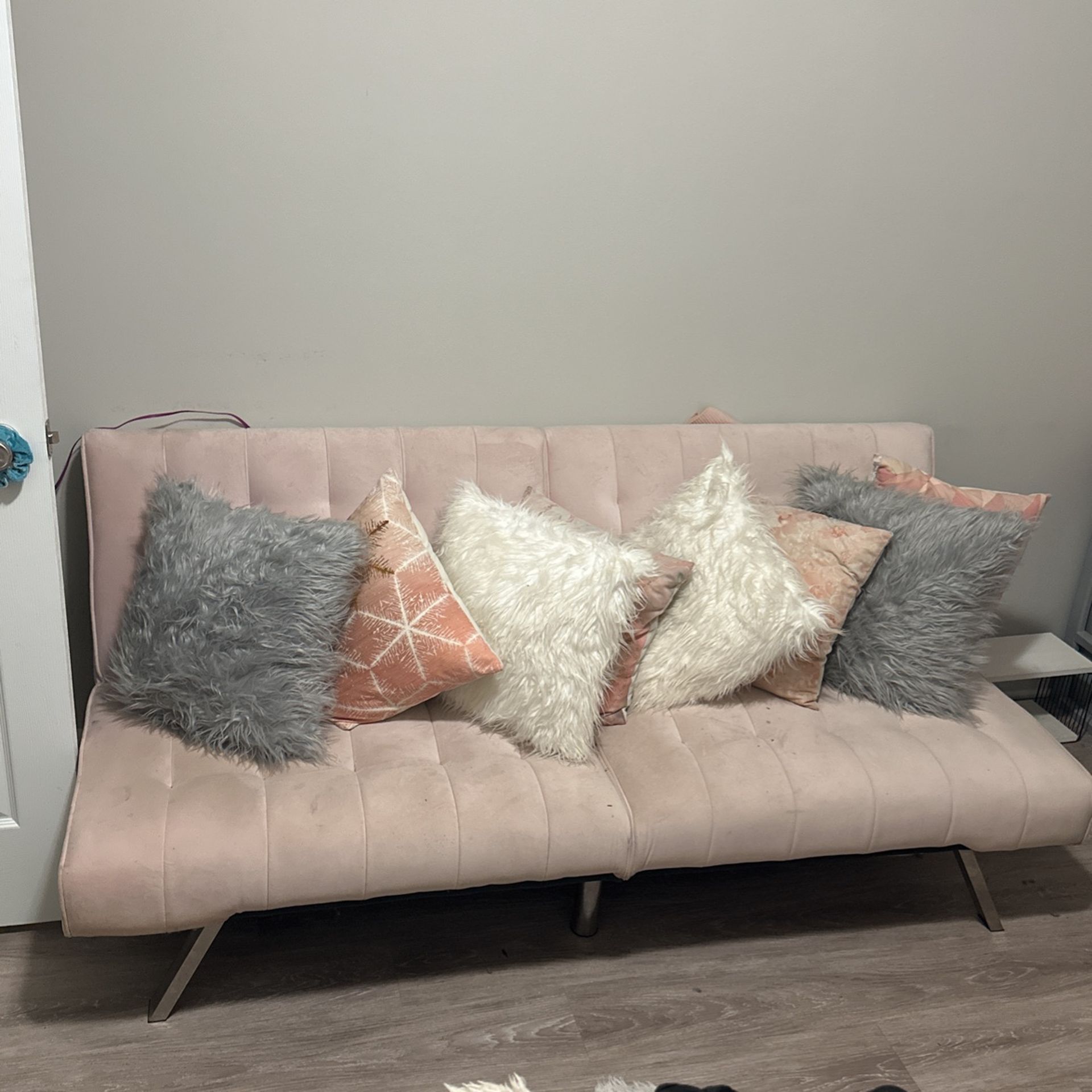 Pink Reclining Futon