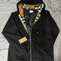 black burberry zip-up hoodie 