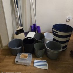 Assorted  cleaning  supplies.