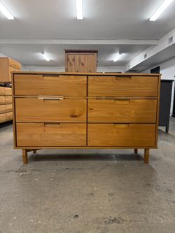 Mid Century Modern Style Walker Edison 6 Drawer Dresser