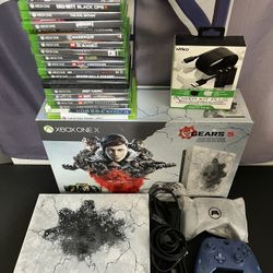 Gears 5 Xbox One X Limited Edition Console BUNDLE-22 Games Included/Extra Controller & Battery Kit
