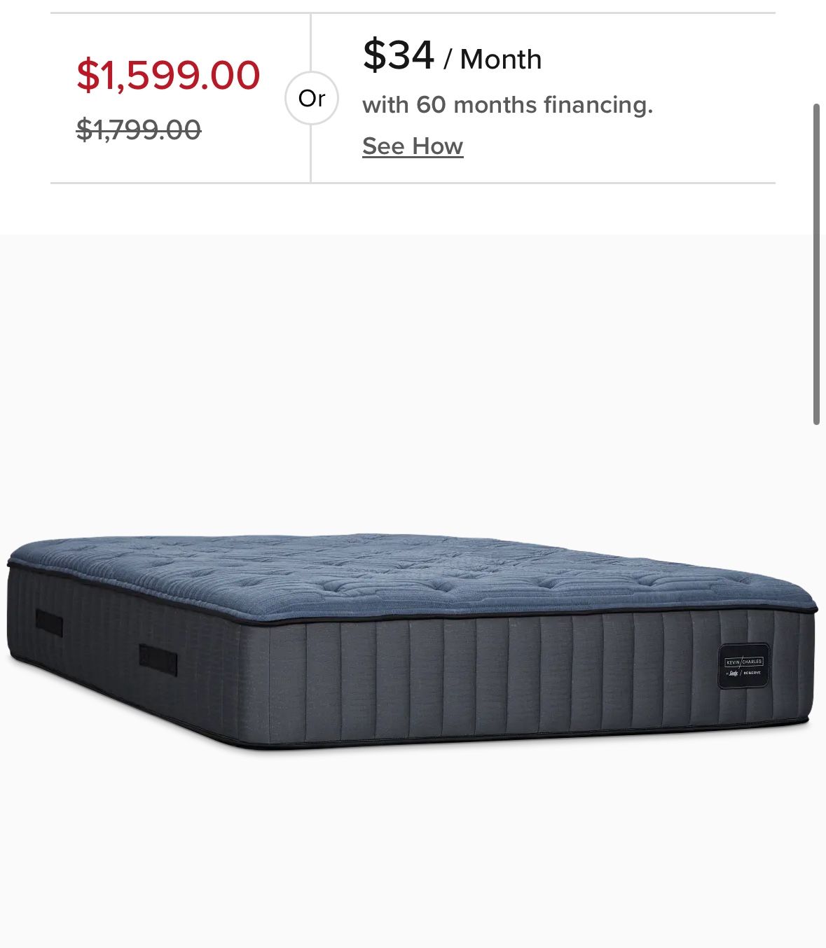 Kevin Charles By Sealy Reserve Lux 14" Plush Tight Top Mattress