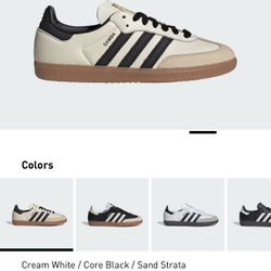 Adidas Samba Cream and Black - W5 (men 3.5) 