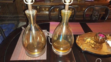  VINTAGE GLASS LAMPS 