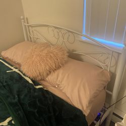 white medal bed frame full size 